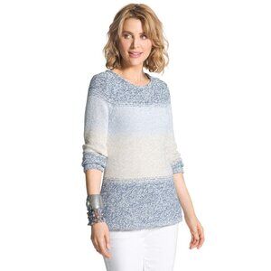 Chico's Space-Dye Jewel‎ Pullover Sweater Women's Size L